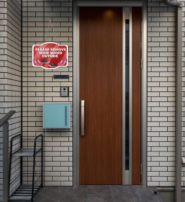 Please Remove Your Shoes Outside Wall Or Front Door Hanging Sign Board For Shop, Office and Home Door Hanging